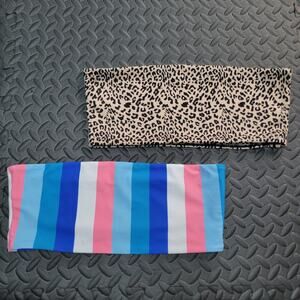 Strapless Bikini Top Lot Size M Cheetah Print Vacation Ready Summer Beach Pool